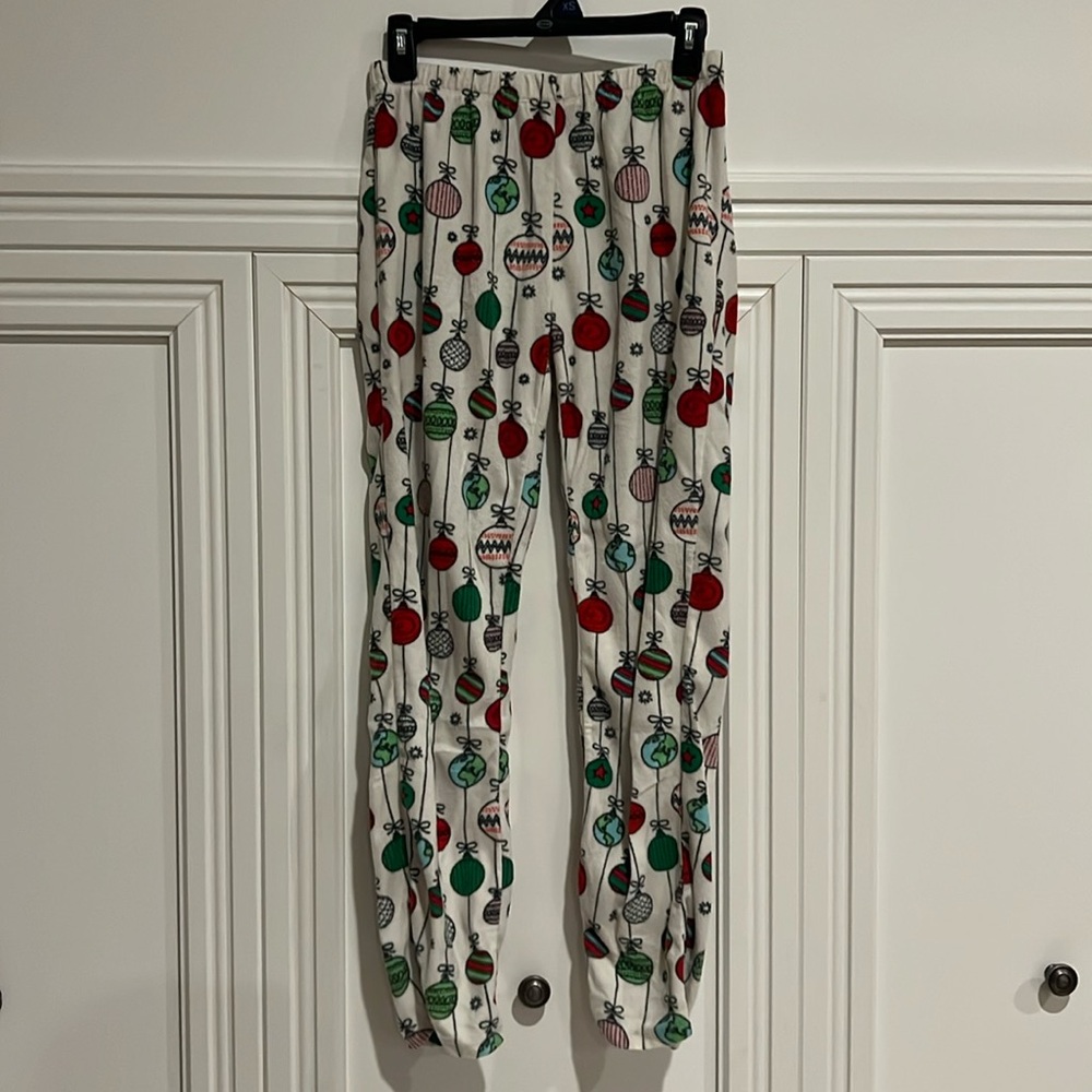 Target Wondershop Sleepwear Pajama Pant White Ornament Holiday XS